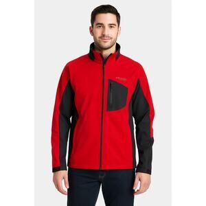 Columbia Titanium Men’s XL Red Black Softshell Jacket Outdoor Hiking Interchange